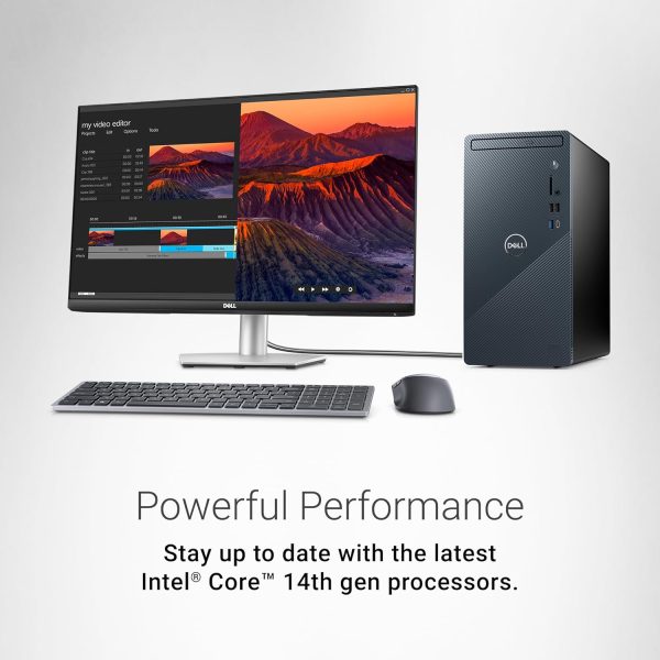 Computadora de escritorio Dell Inspiron 3030: procesador Intel Core i7-14700, 16 GB de RAM DDR5, SSD de 1 TB, gráficos Intel UHD 770, Windows 11 Pro, servicio in situ y de migración, azul niebla - Imagen 2
