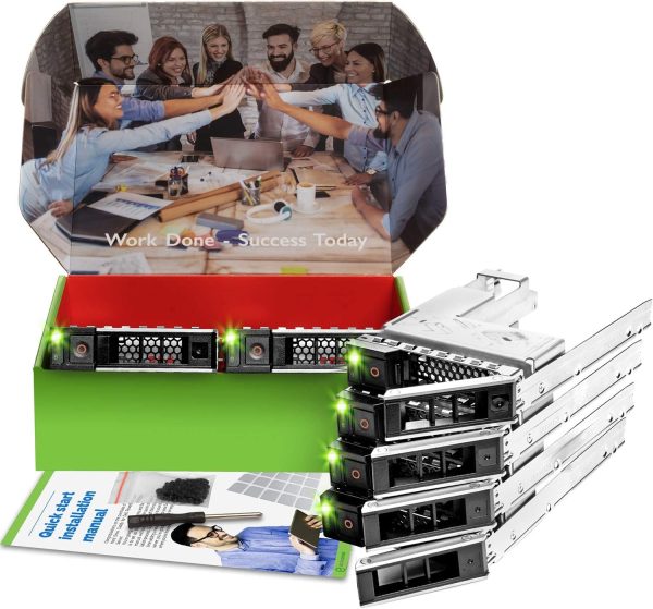 Workdone 6 -Pack - 3.5 "Caddy de disco duro con adaptador HDD de 2.5" - Compatible para servidores Dell PowergeDEDED - R240 R340 R740 R640 R550 R450 R740XD2 R7415 R7425 R6415 - Bray de LED brillante - Manual de configuración - Imagen 5