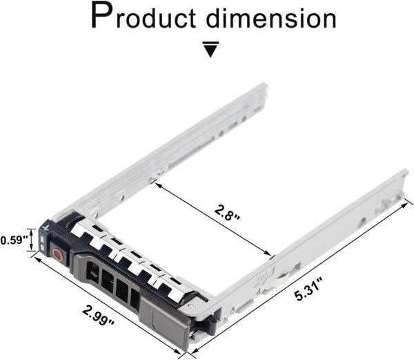 Soporte de disco duro de 20 paquetes 2.5 "SSD Caddy 8FKXC Bandeja de disco duro Caddy SAS SATA Compatible para Dell PowerEdge R720 R630 R730 R830 R930 T430 T440 T640 R720XD - Imagen 2